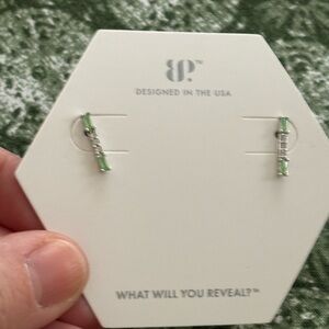 Bomb party pale green ice crystal earrings